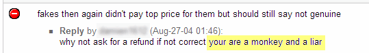 eBay Negative Comment